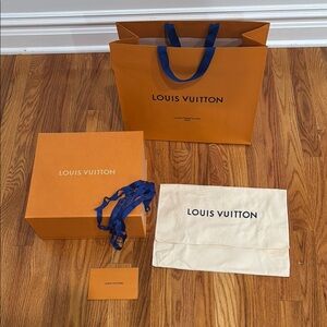 Louis Vuitton Box, dust bag, shopping bag and receipt holder